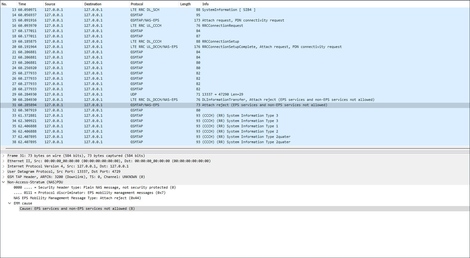  Wireshark trace